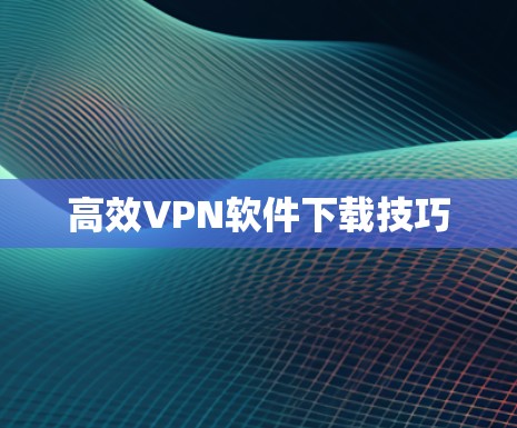 高效VPN软件下载技巧